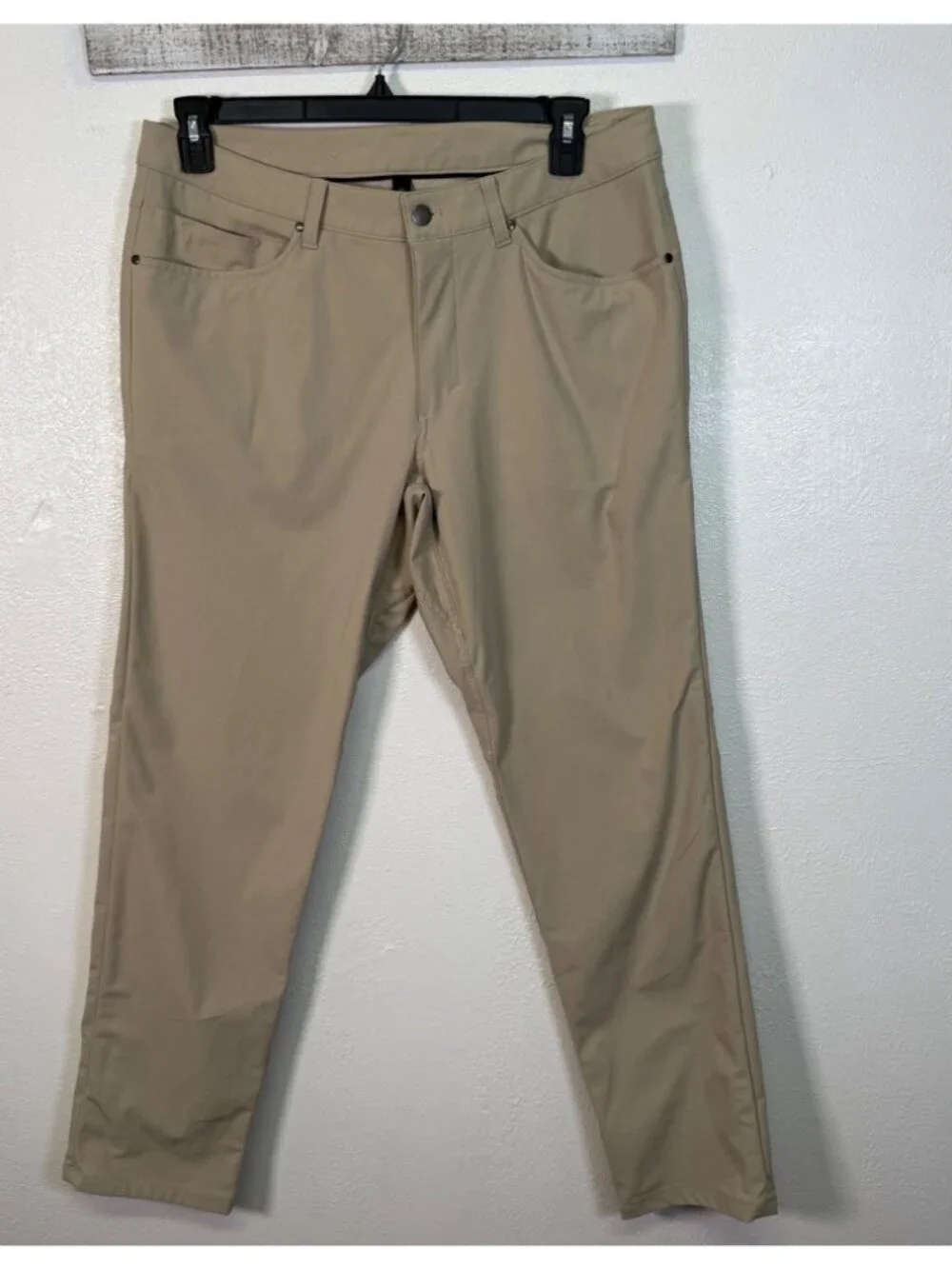 Lululemon  Mens ABC Classic-Fit 5Pkt Pant 34X31 Beige Khaki Warpstreme Preppy